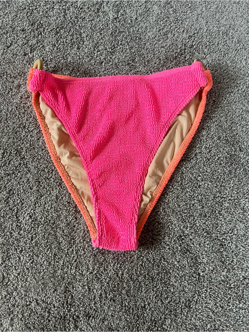 Pink & Coral Bikini Bottom with Ring Detail - Picture 3 of 9